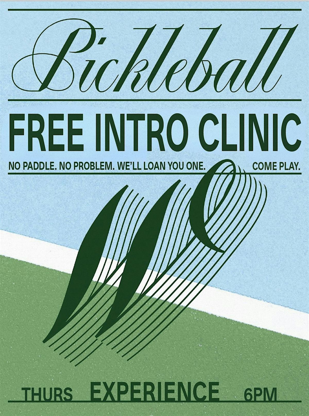 FREE INTRO TO PICKLEBALL CLINIC