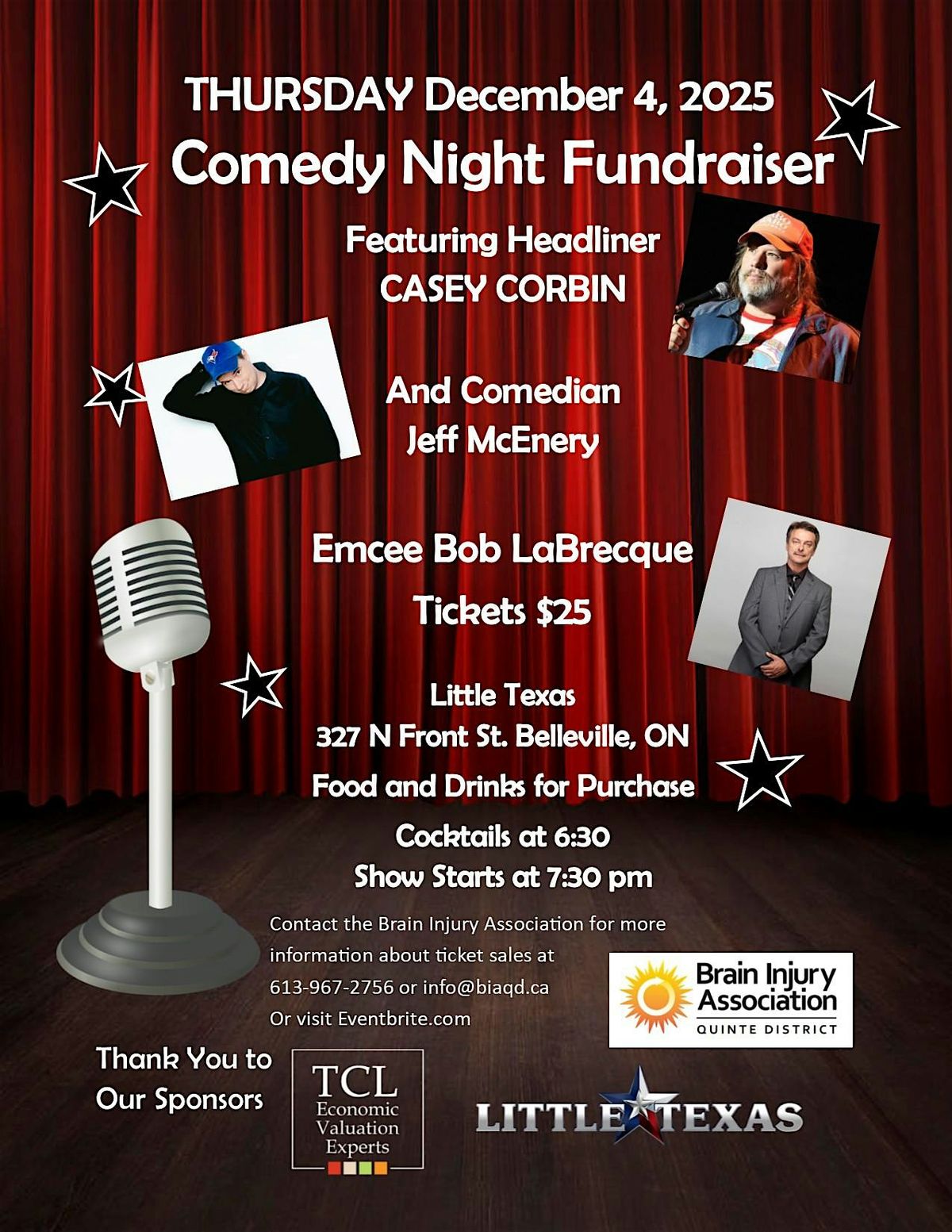 Comedy Night Fundraiser for Brain Injury Association Quinte District