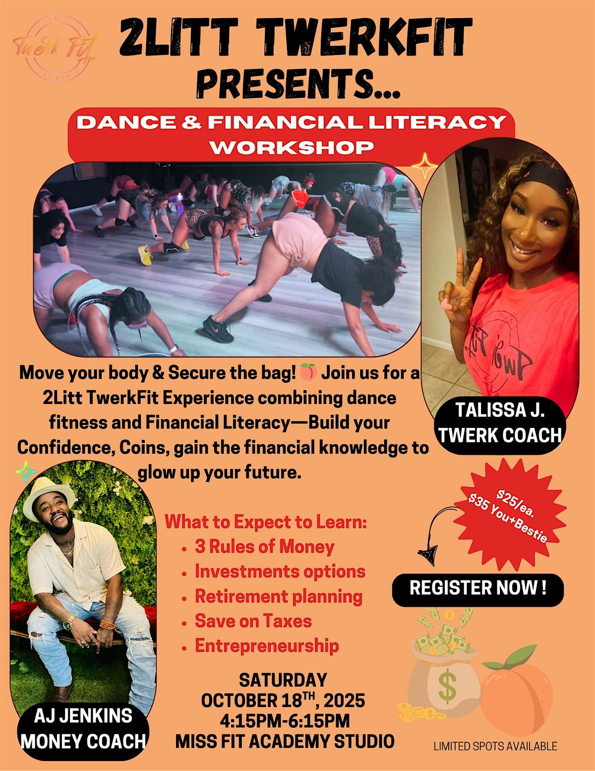 TWERKFIT DANCE & MONEY TALK WORKSHOP!
