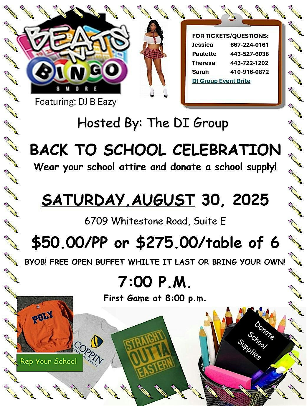 Beats N Bingo - Back To School (Donate School Supply for Local School)