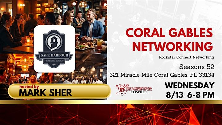 Free Coral Gables Rockstar Connect Networking Event (August, near Miami)