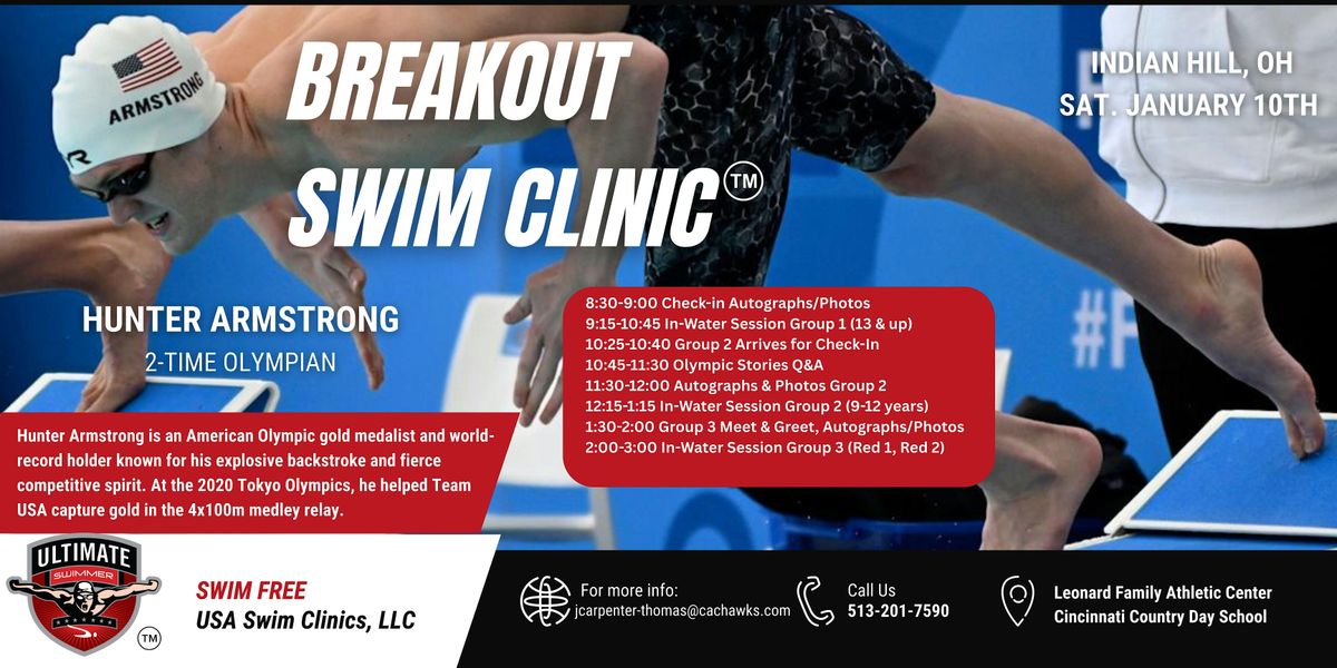 Olympian Hunter Armstrong Swim Clinic Indian Hill, OH