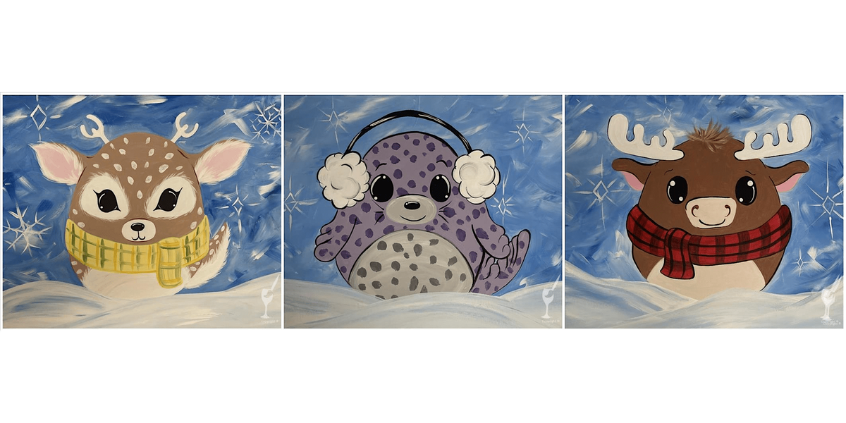 Winter Squishy Animals - Paint and Sip in Denver | Classpop!\u2122