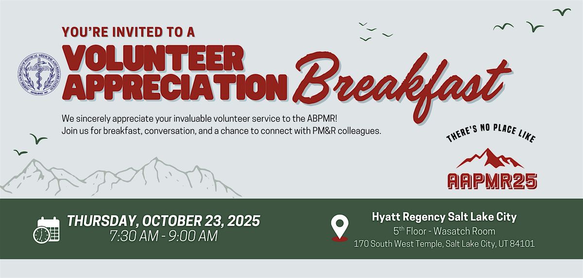 ABPMR Volunteer Appreciation Breakfast