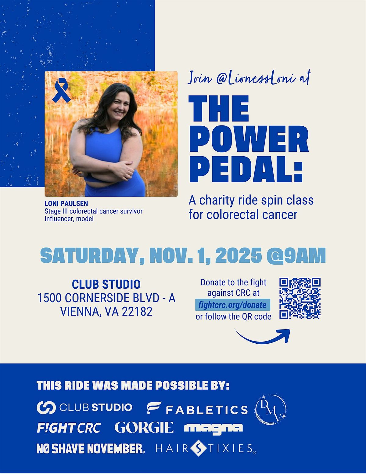 THE POWER PEDAL: A charity ride spin class for colorectal cancer