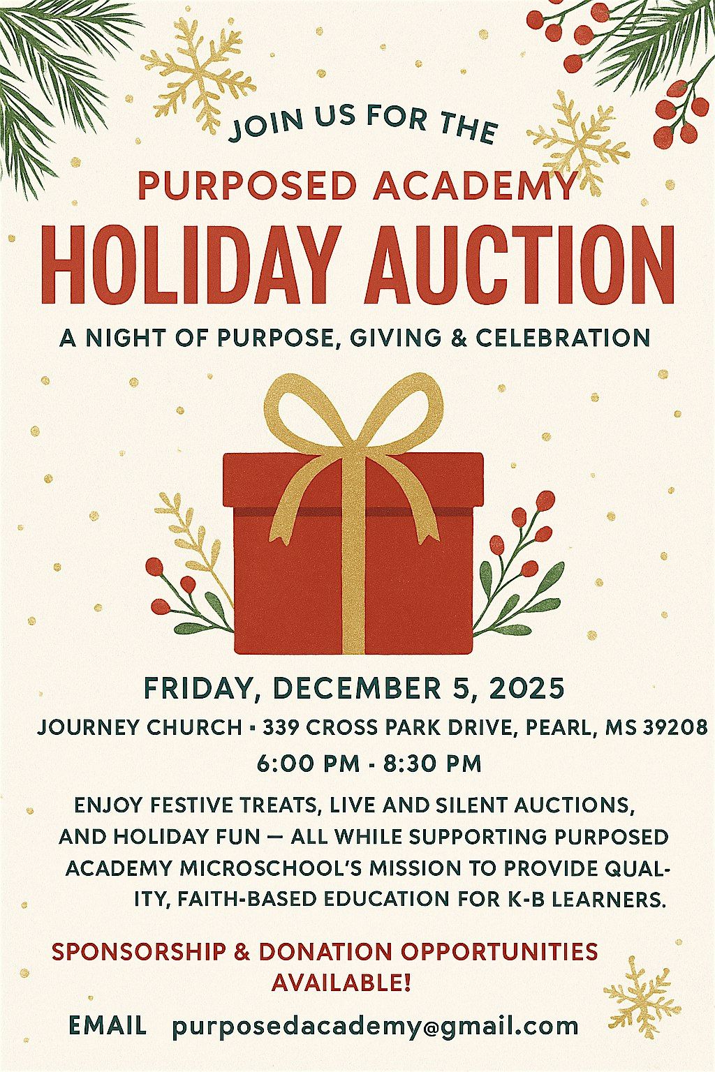 Purposed Academy's Holiday Auction