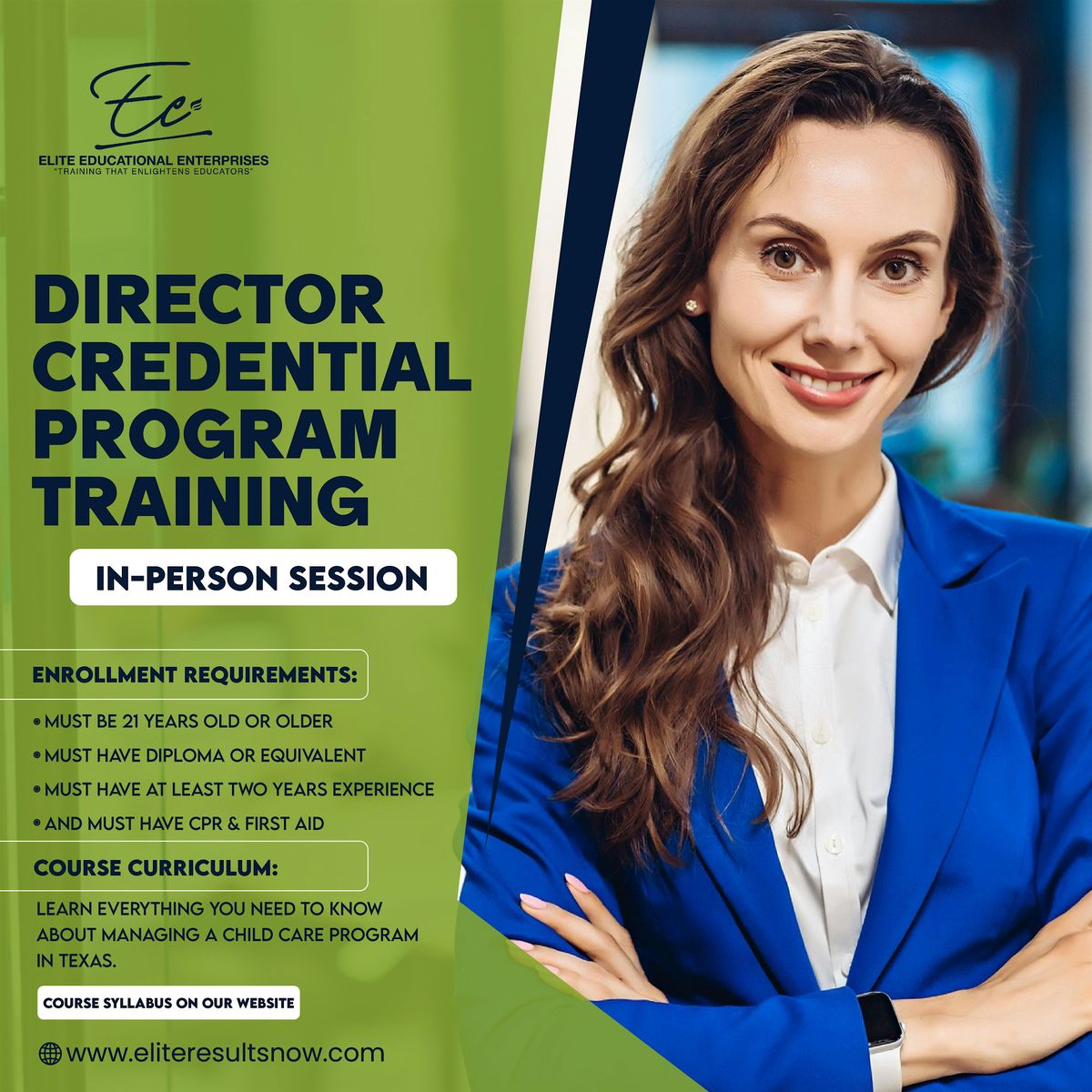 Director Credential Training Program - 3 Days- In-Person- Dallas, Tx