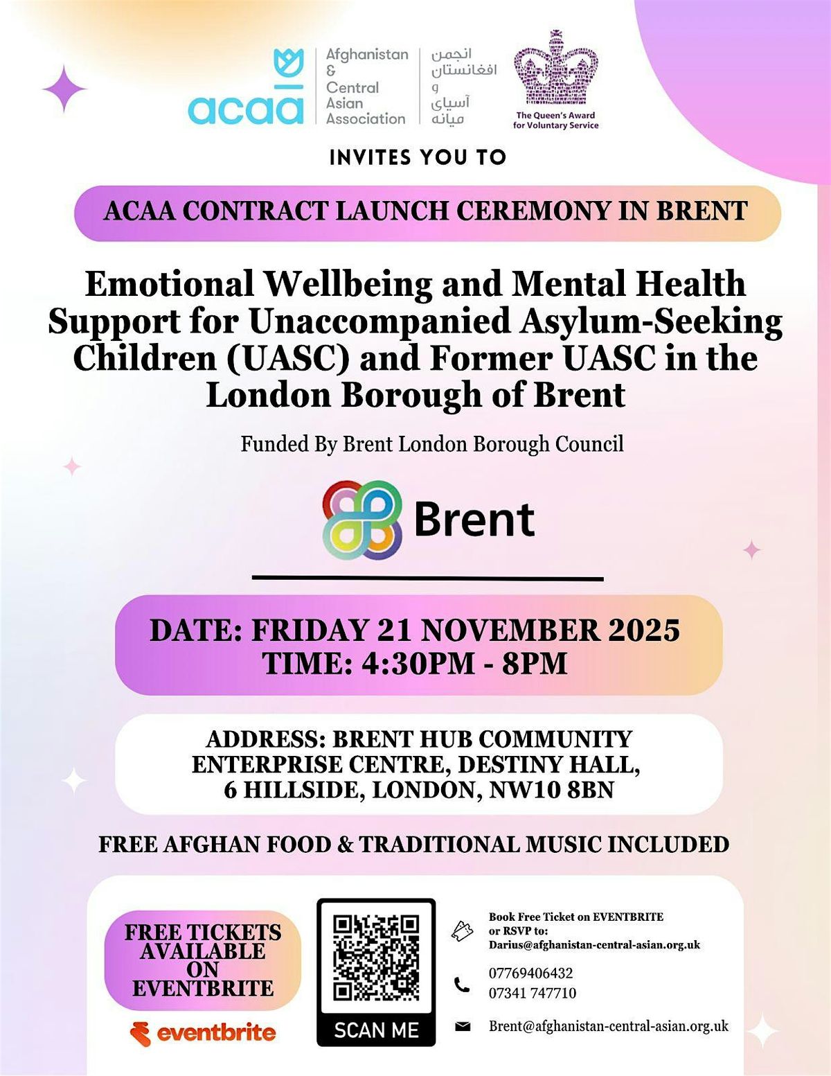 ACAA CONTRACT LAUNCH CEREMONY - SUPPORT FOR UNACCOMPANIED MINORS IN BRENT