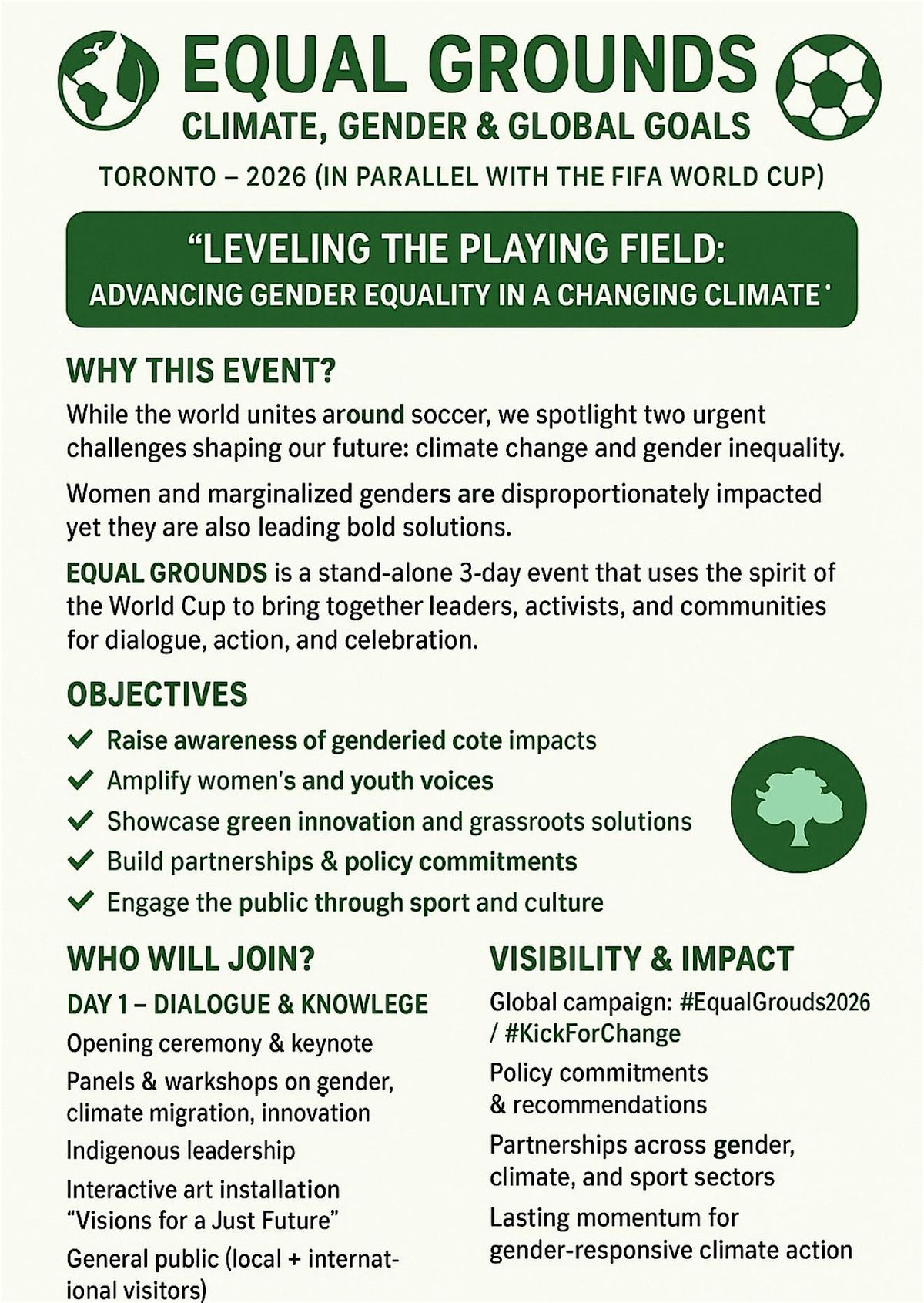 INTERNATIONAL CONFERENCE : EQUAL GROUNDS: CLIMATE, GENDER & GLOBAL GOALS26