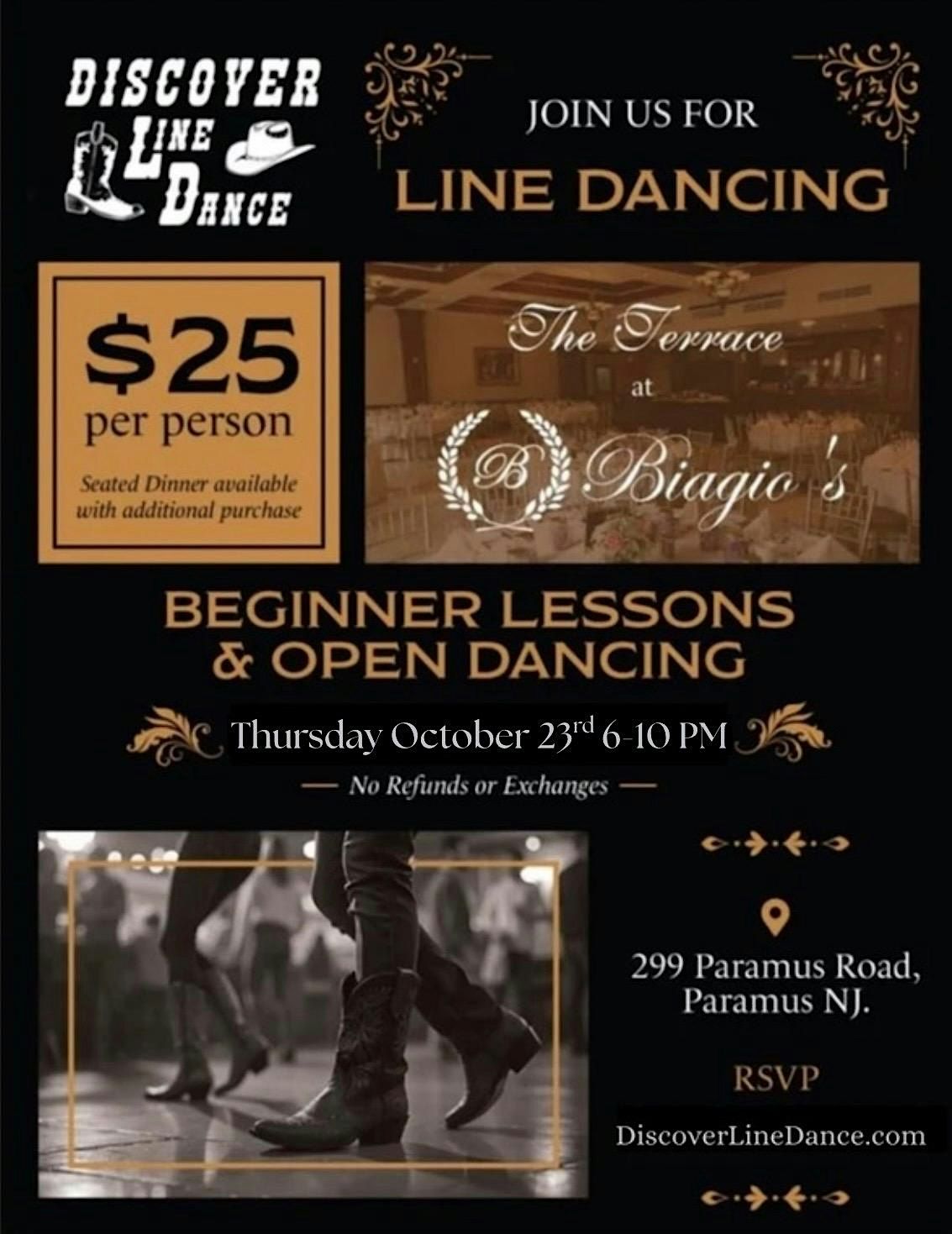 Line Dancing at The Terrace at Biagio's (October 23rd)