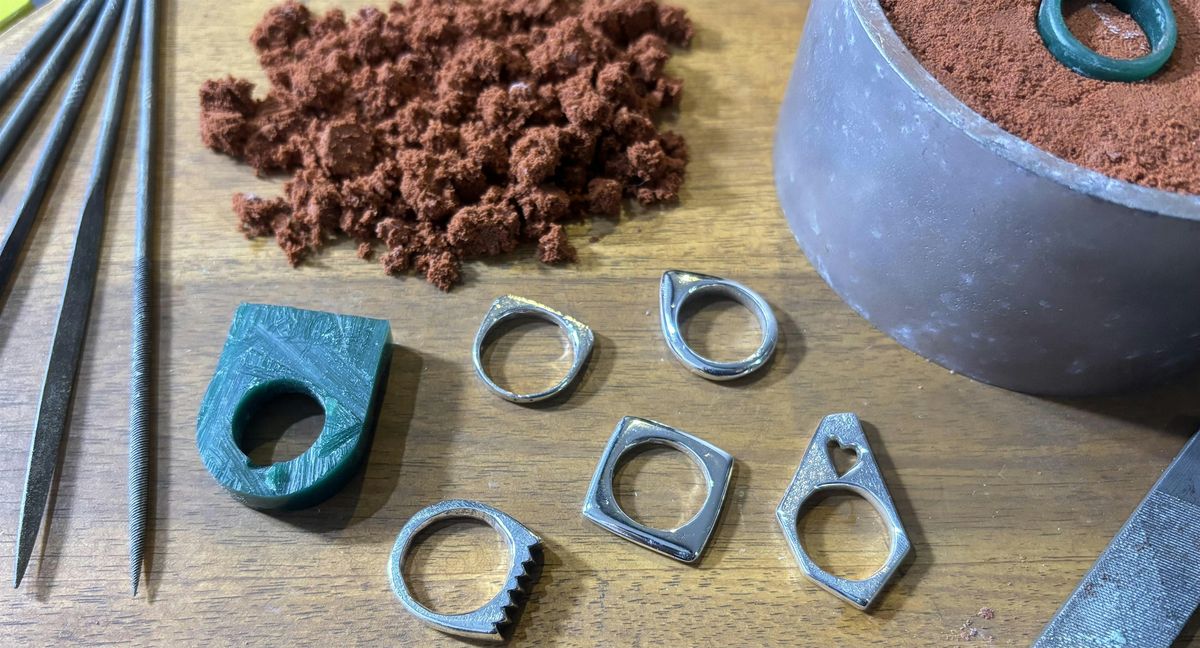 Cast Rings Methods Beginning Sand Casting Rings at NW Rockhounds, Seattle on 11th April, 2025