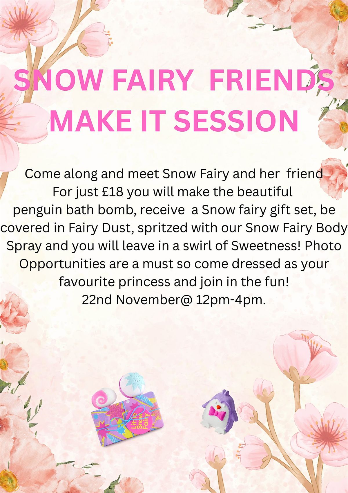 Stratford upon Avon Lush presents our Festive  Snow Fairy and Friends Bath