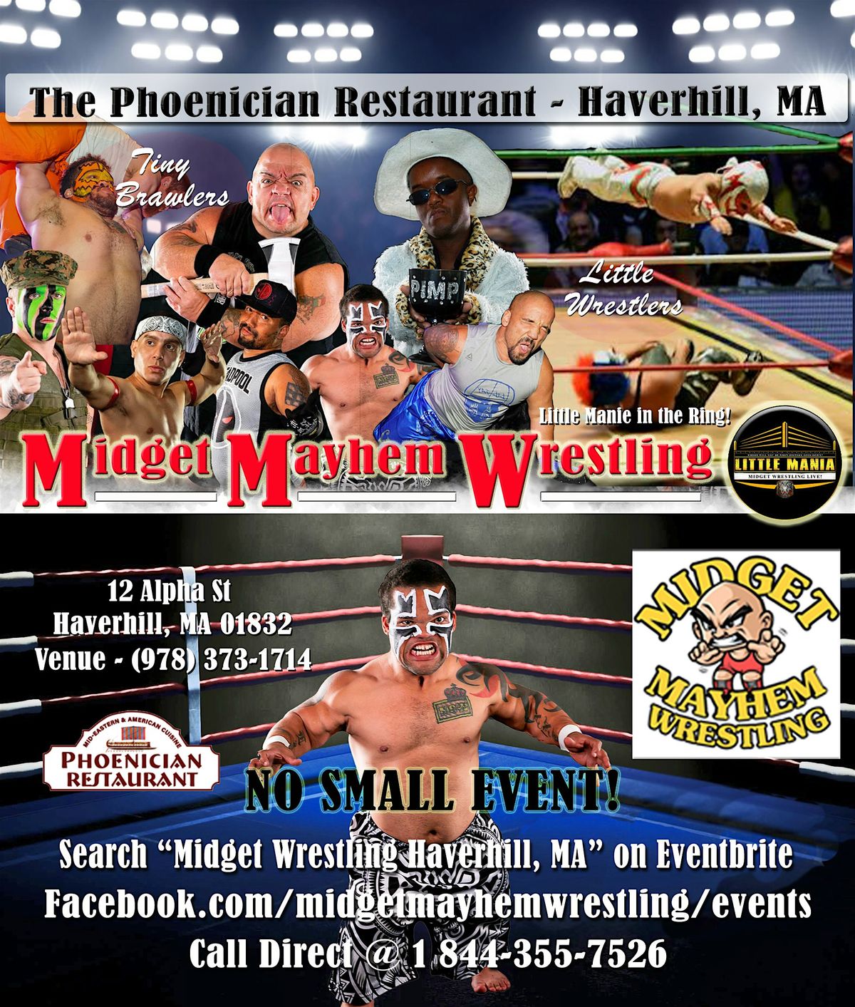 Midget Mayhem Wrestling Rips Through the Ring! Haverhill MA 18+