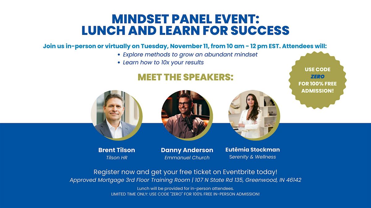 Mindset Panel Event: Lunch and Learn for Success