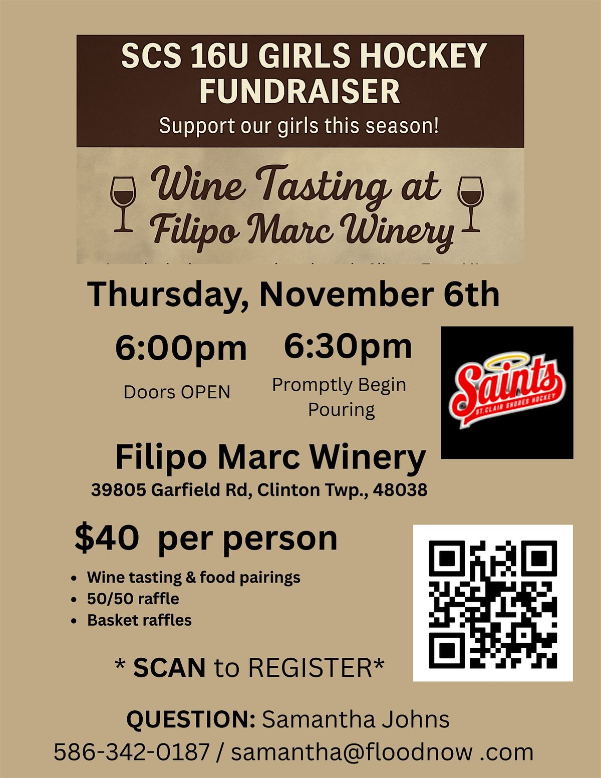 SCS Girls Hockey  Wine Tasting Fundraiser