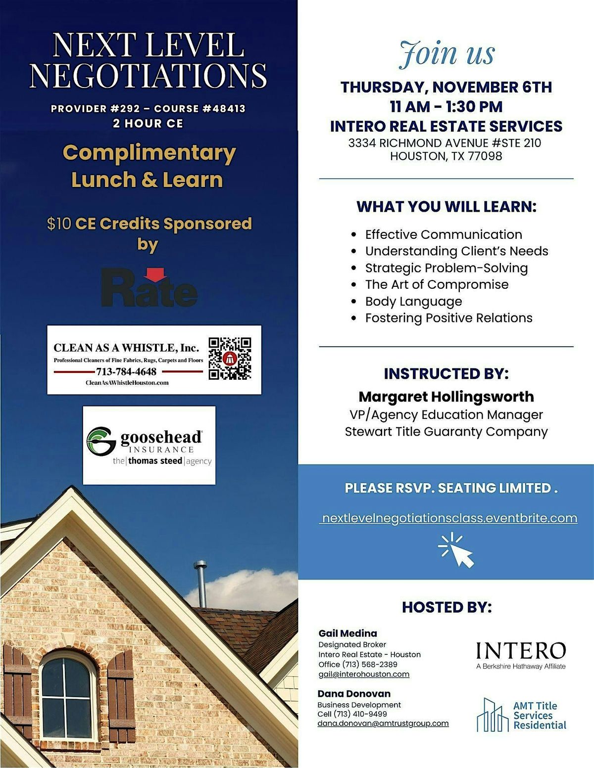 Next Level Negotiations ** 2 HR FREE CE ** Lunch & Learn for REALTORS