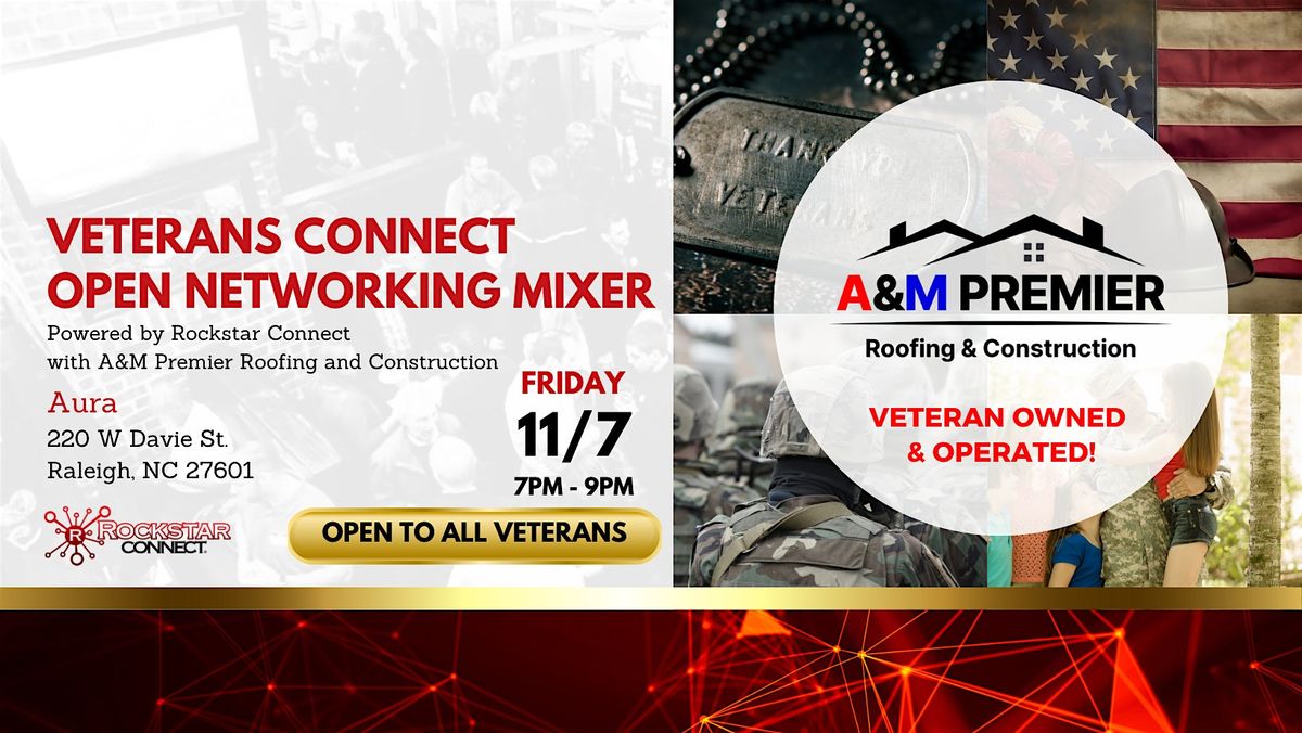 Free  Veterans Connect Open Networking Mixer Event (November, NC)