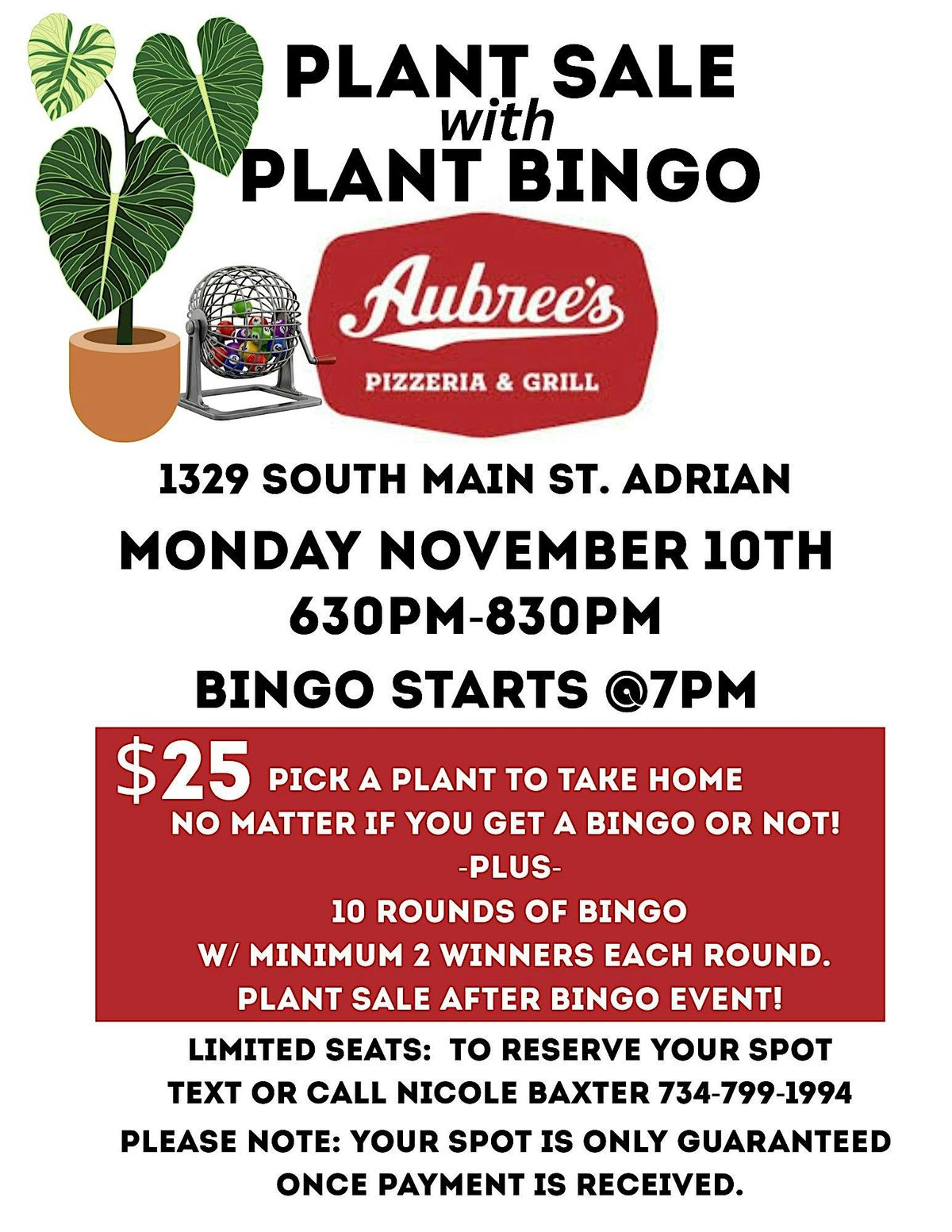 PLANTS AND BINGO NIGHT!
