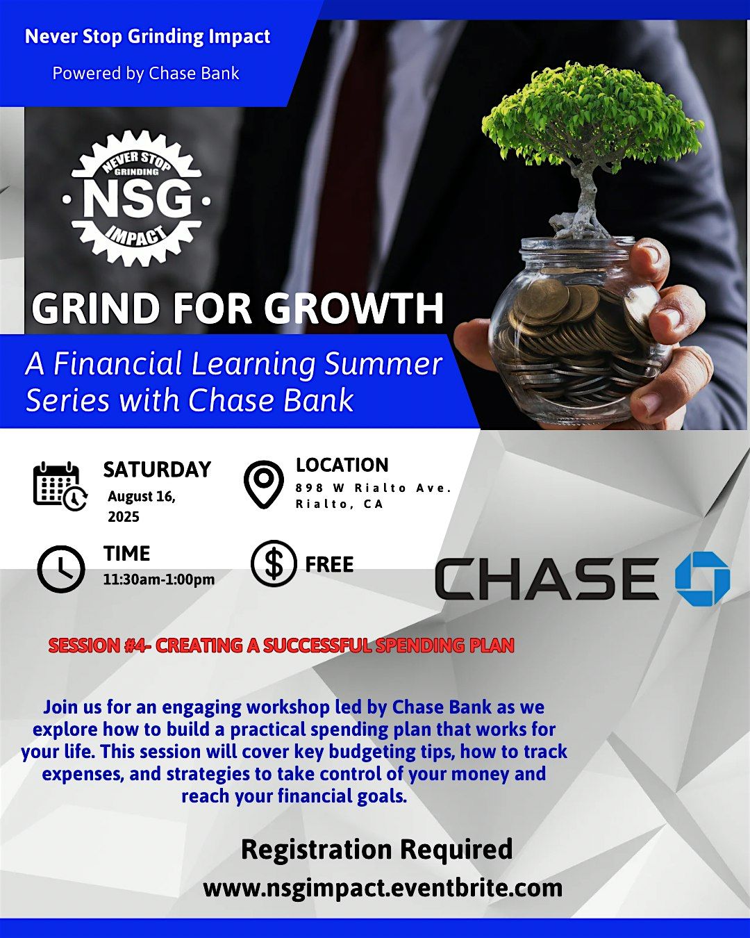 Grind for Growth: A Financial Learning Summer Series with Chase Bank