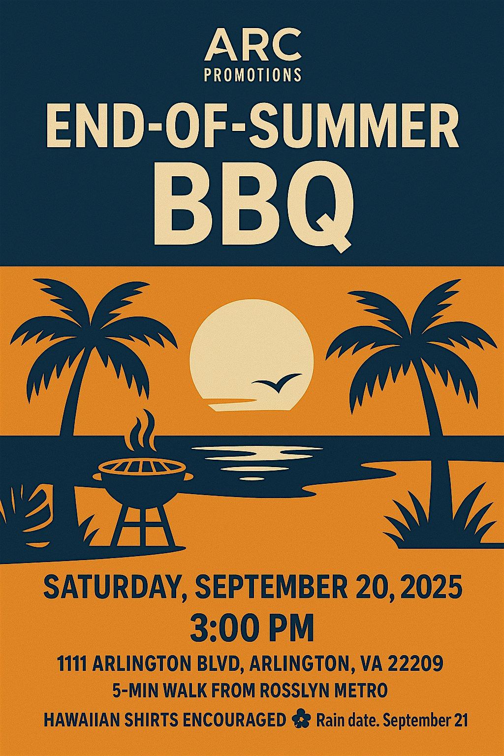 Free End of Summer BBQ Party and Social by Arc Global Promotions