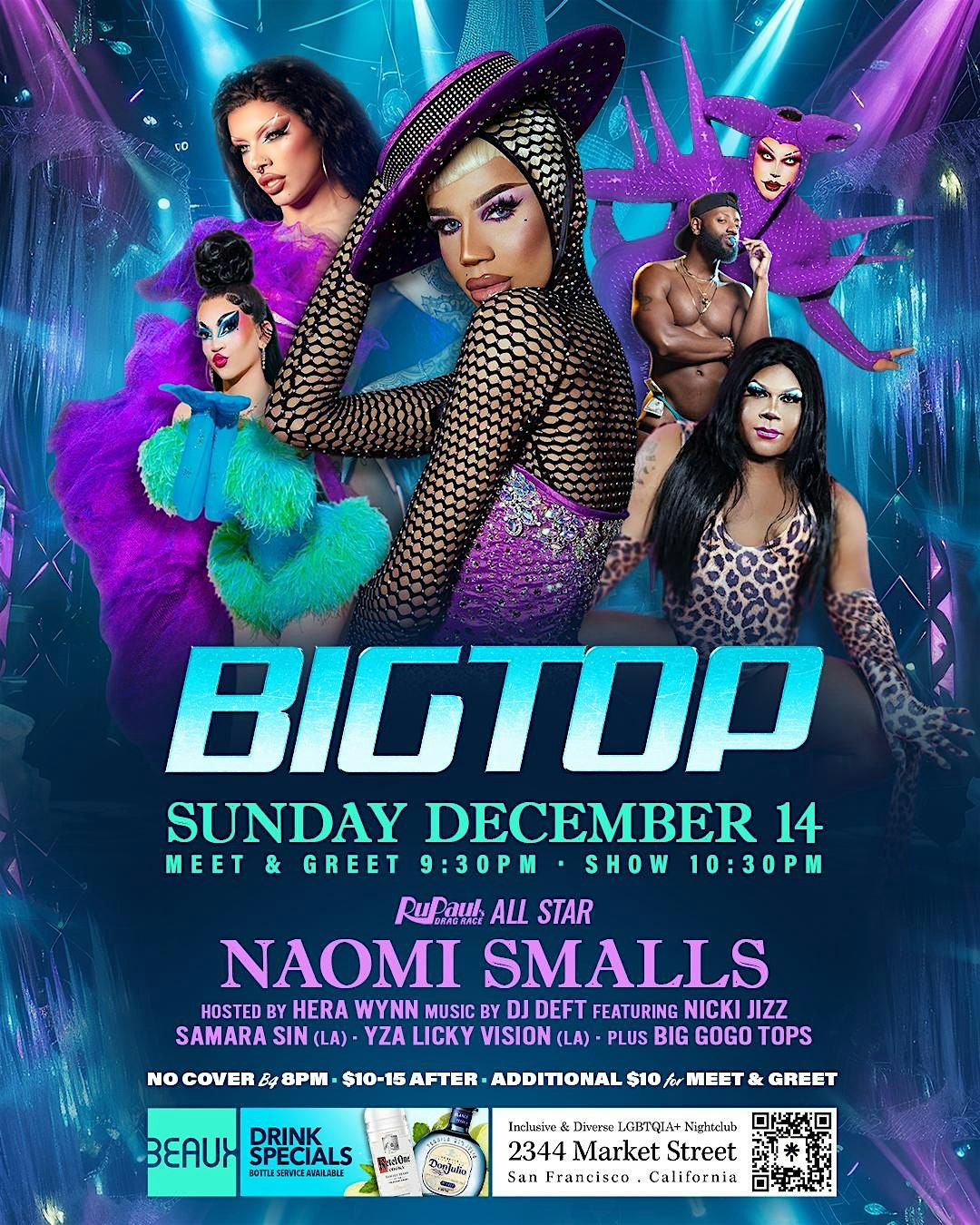 Naomi Smalls Big Top Sundays at Beaux Dec 14th