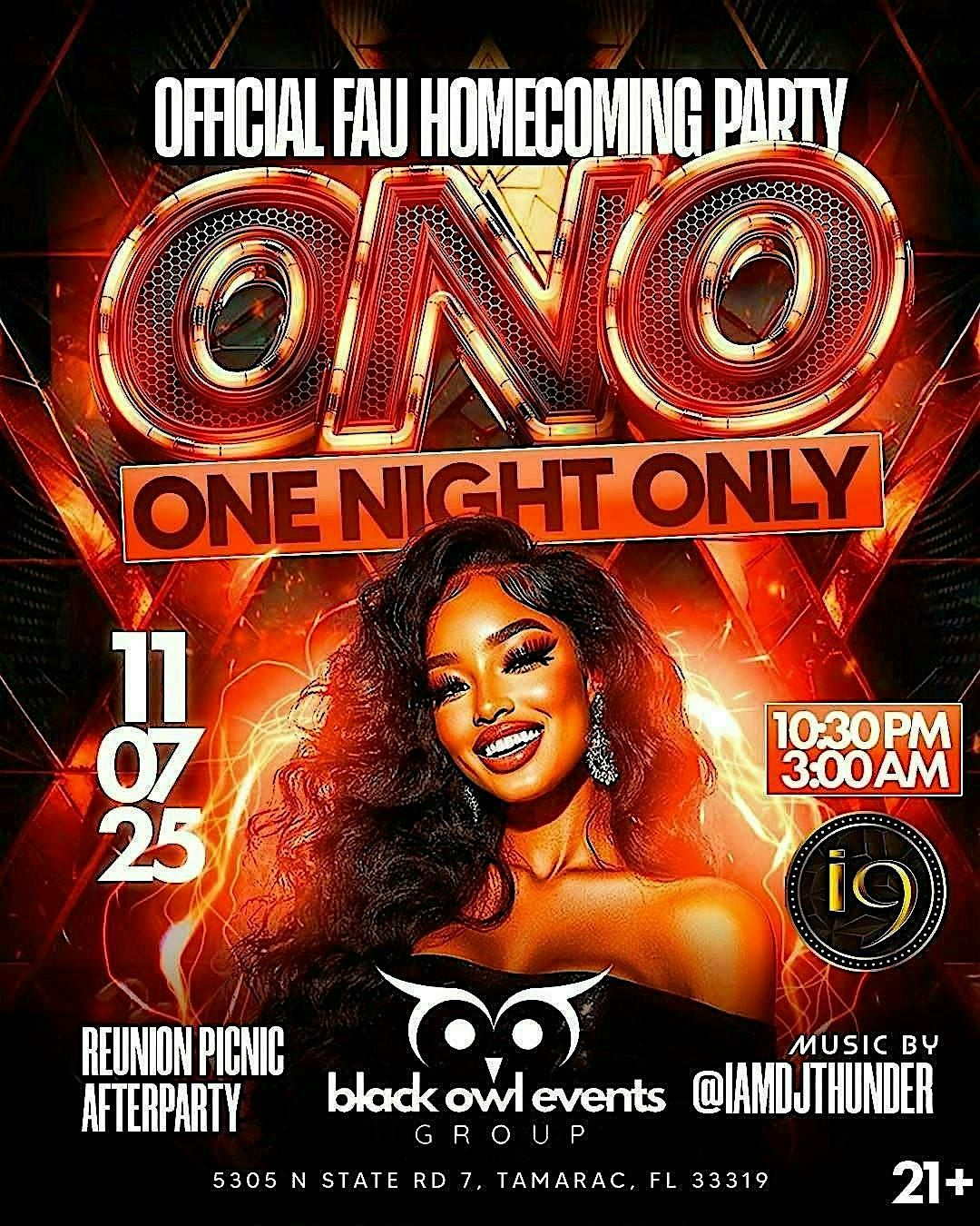 Official FAU Homecoming Party: ONO (One Night Only)