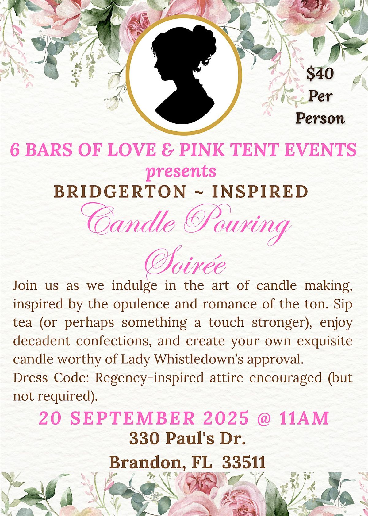 Bridgerton - Inspired Candle Pouring Soiree