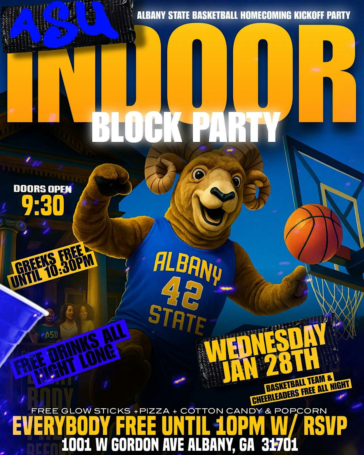 ASU BASKETBALL HOMECOMING KICKOFF PARTY INDOOR BLOCK PARTY