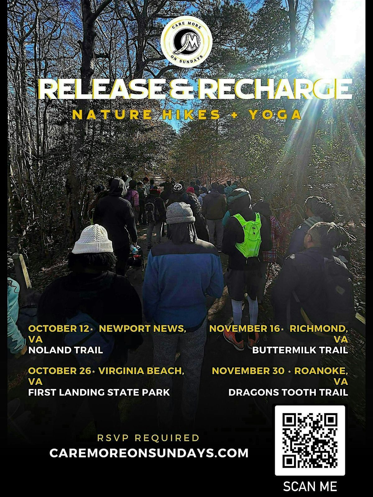 Hike, Yoga, & Lunch - James River & Buttermilk Loop Trail in Richmond