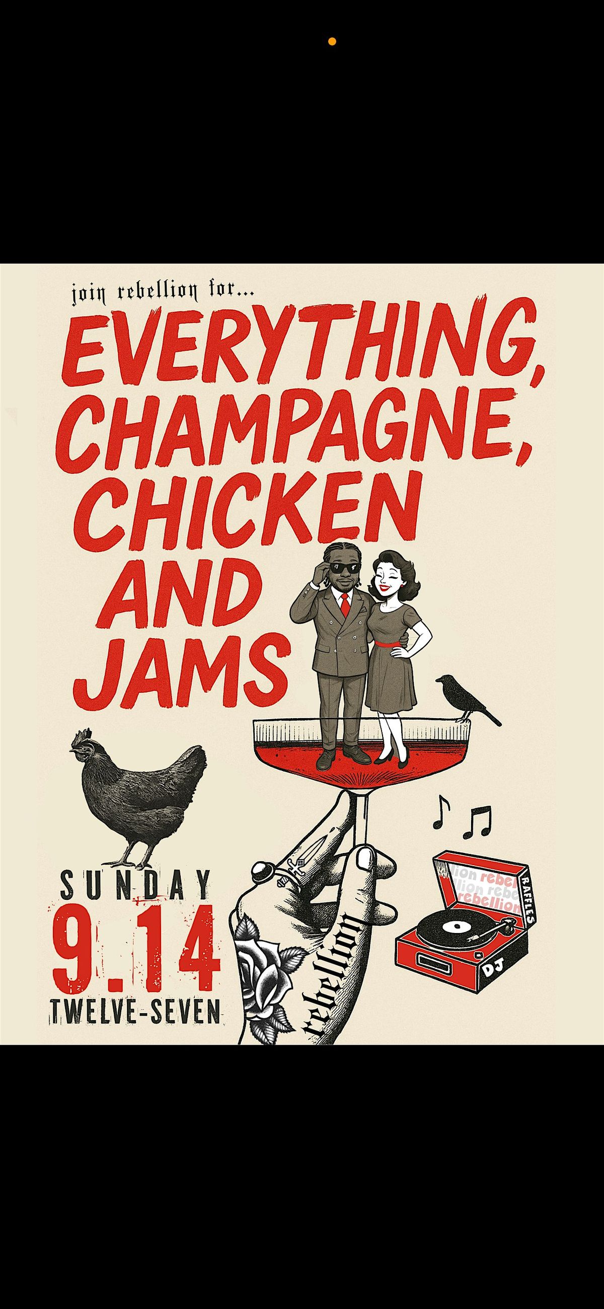 Champagne, Chicken & Jams
