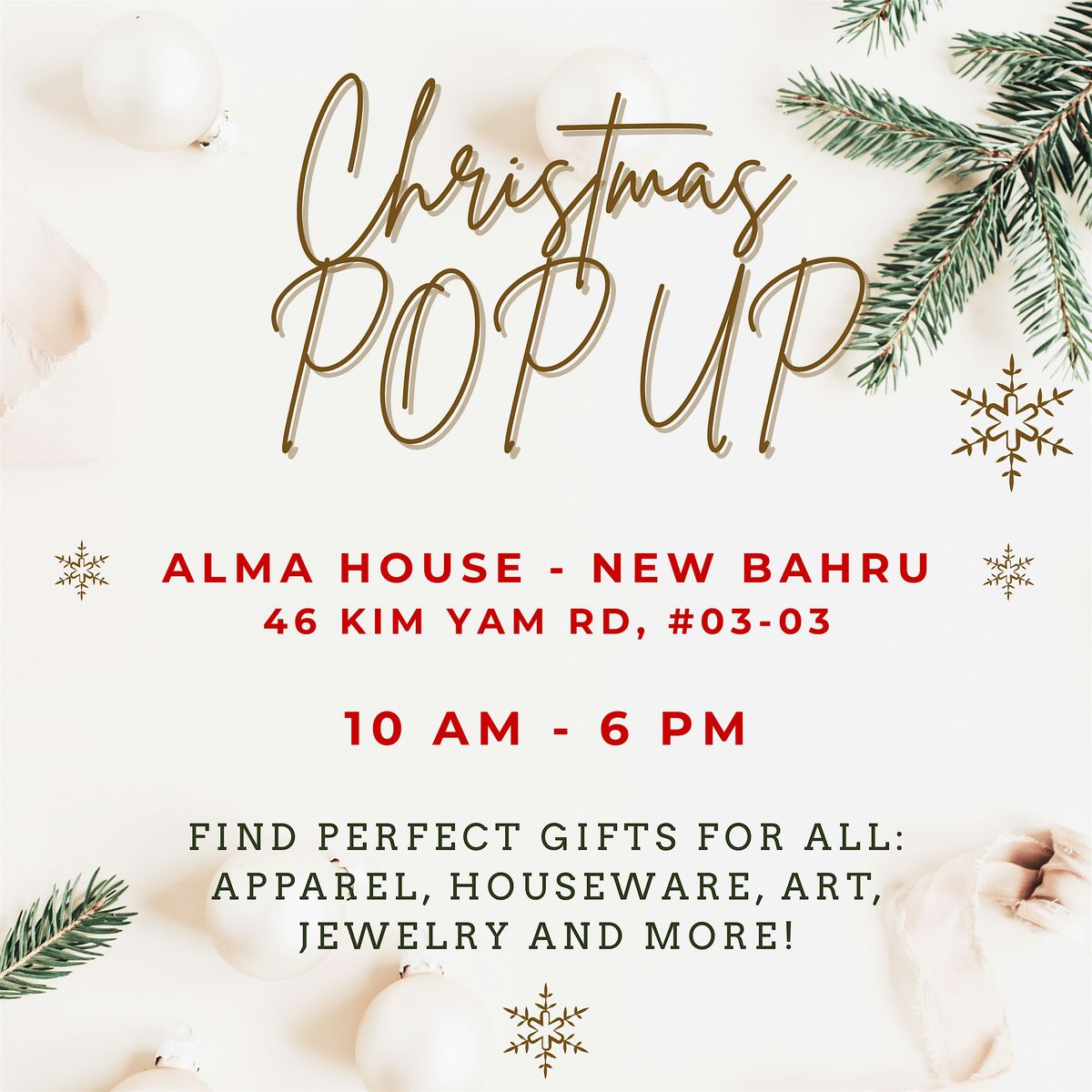 A Christmas Pop Up Market @ Alma House