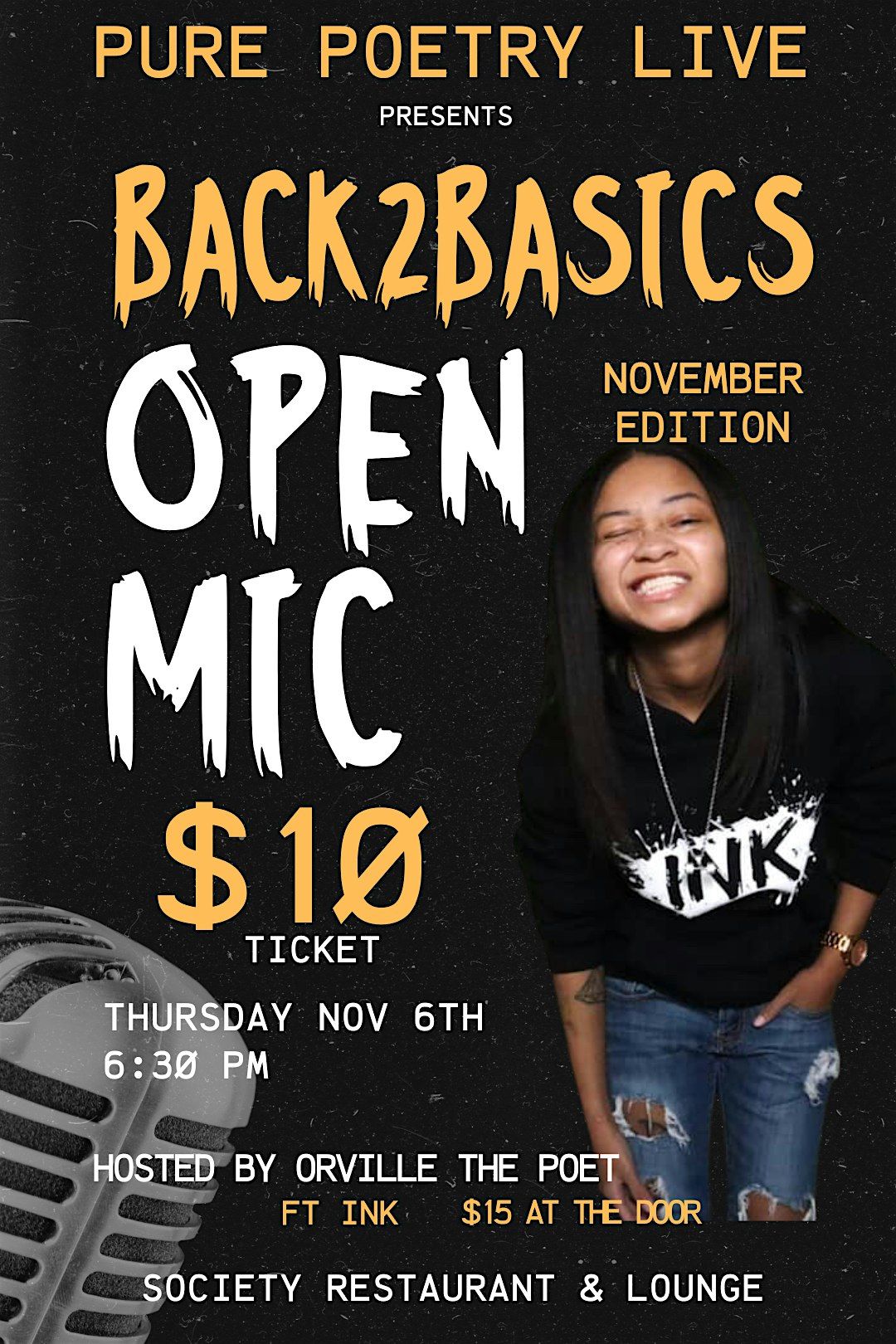 Pure Poetry Live presents "Back 2 Basics" Open Mic