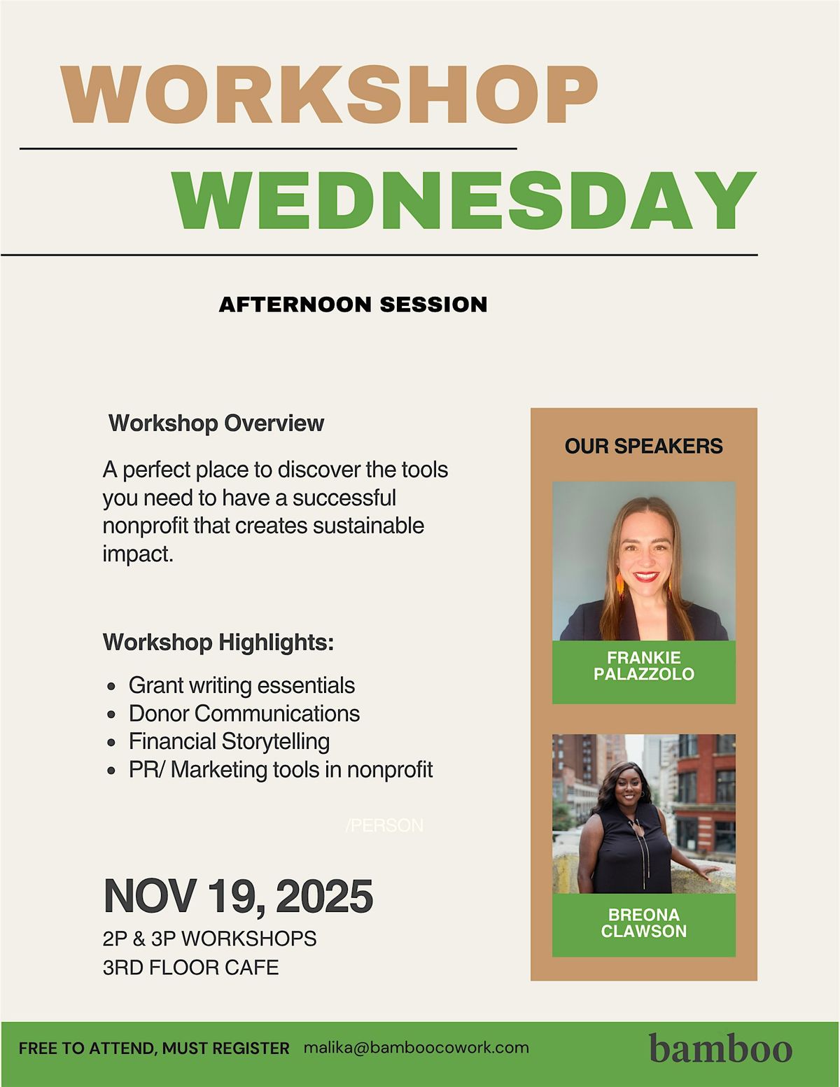 Nonprofit November Series-Afternoon Wednesday Workshop