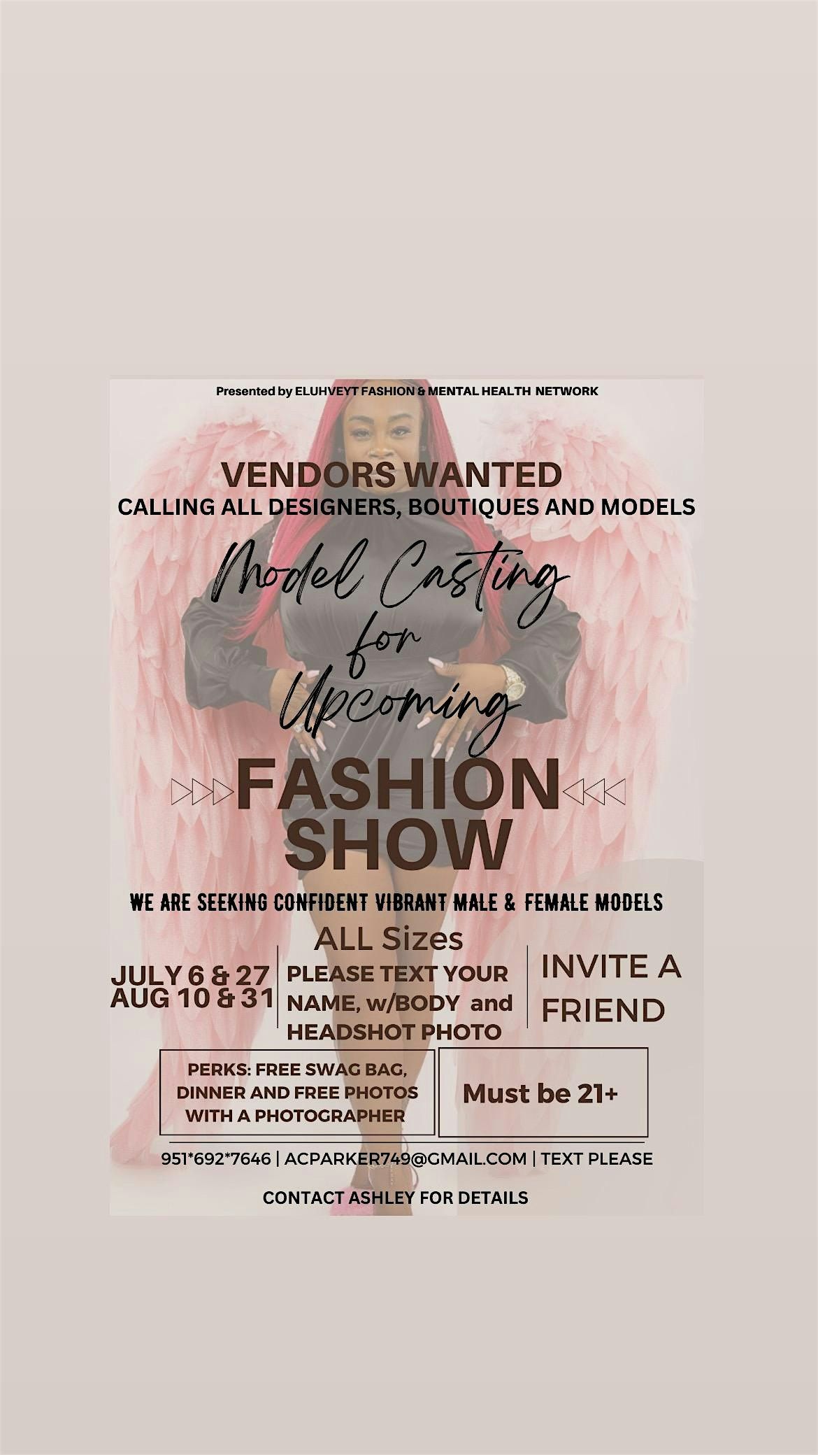 San Bernardino MODELS AGES 13 and up (no experience) DESIGNERS & VENDORS