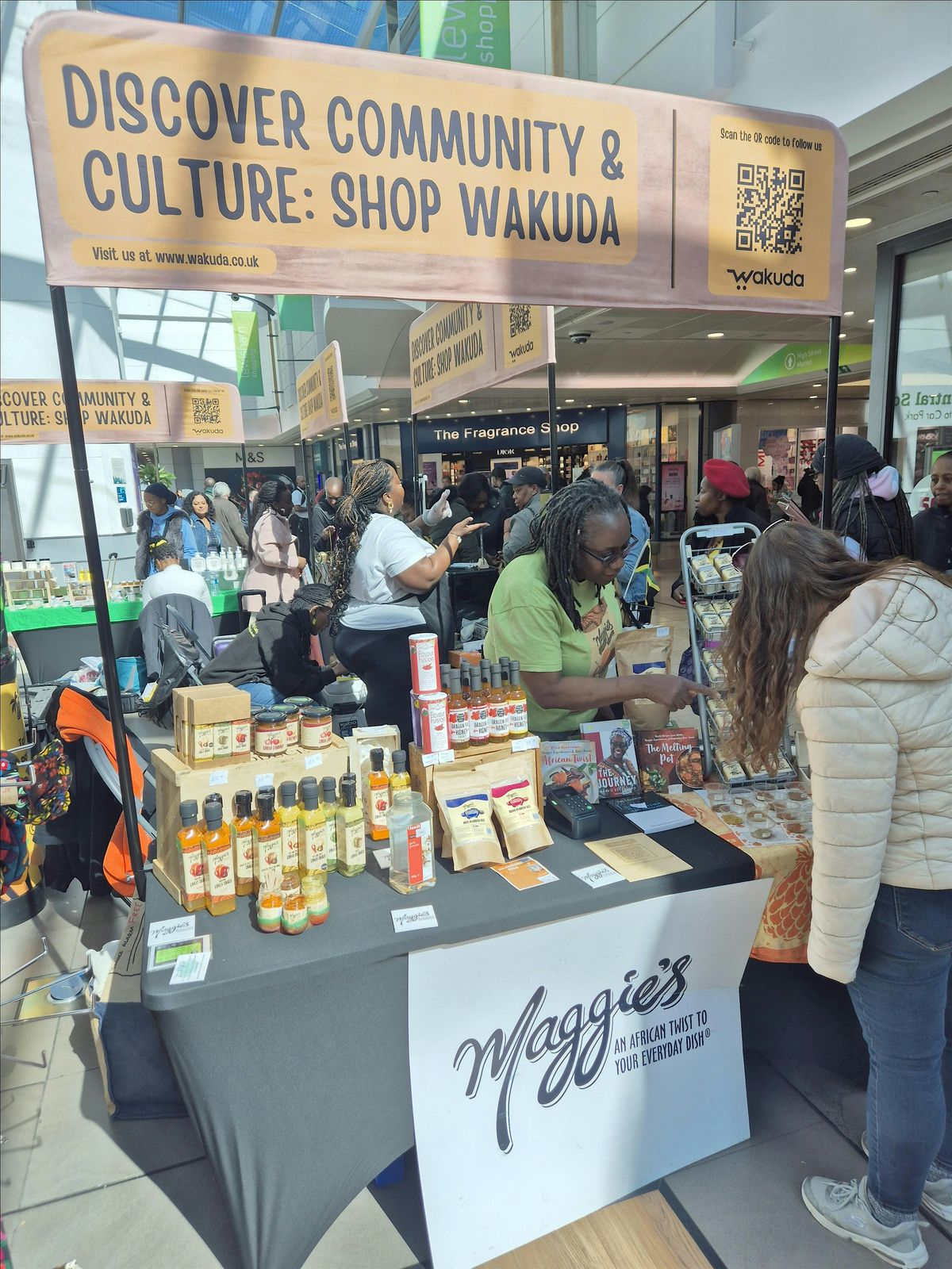Wakuda's African Caribbean pop-up market - Lewisham Shopping Centre