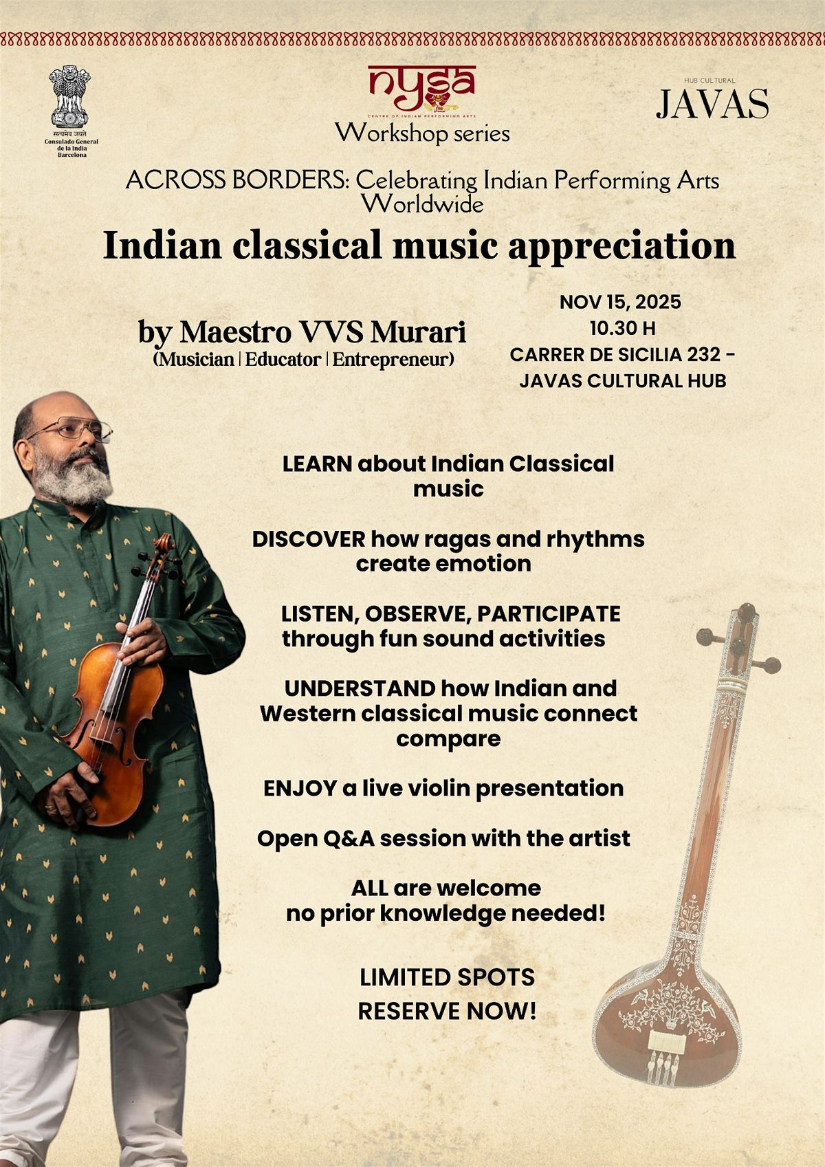ACROSS BORDERS: Indian classical music appreciation workshop