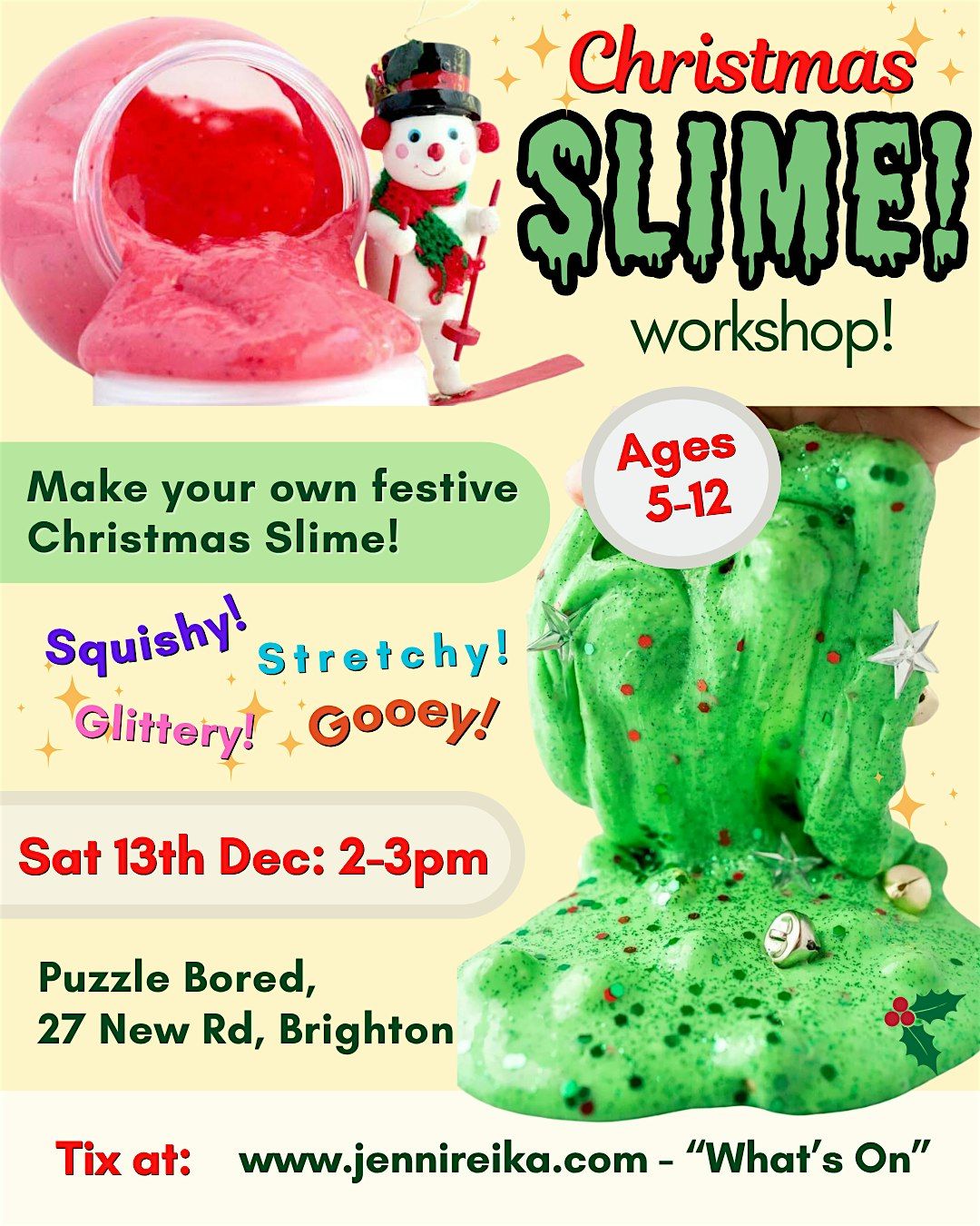 Christmas SLIME workshop! Ages 5-12
