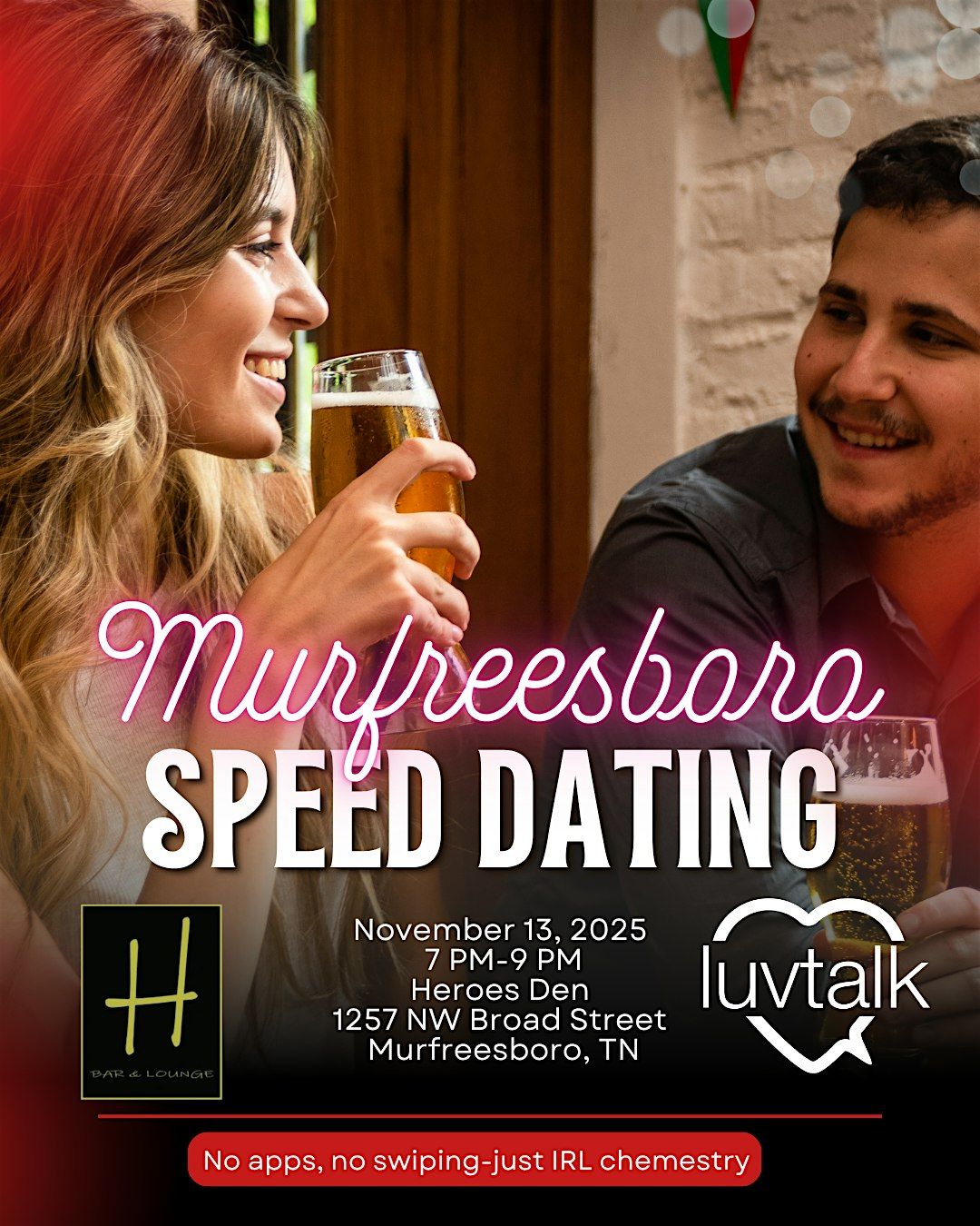 \u2728 Singles Night Out: Speed Dating for Ages 28-45\u2728 Murfreeseboro Edition