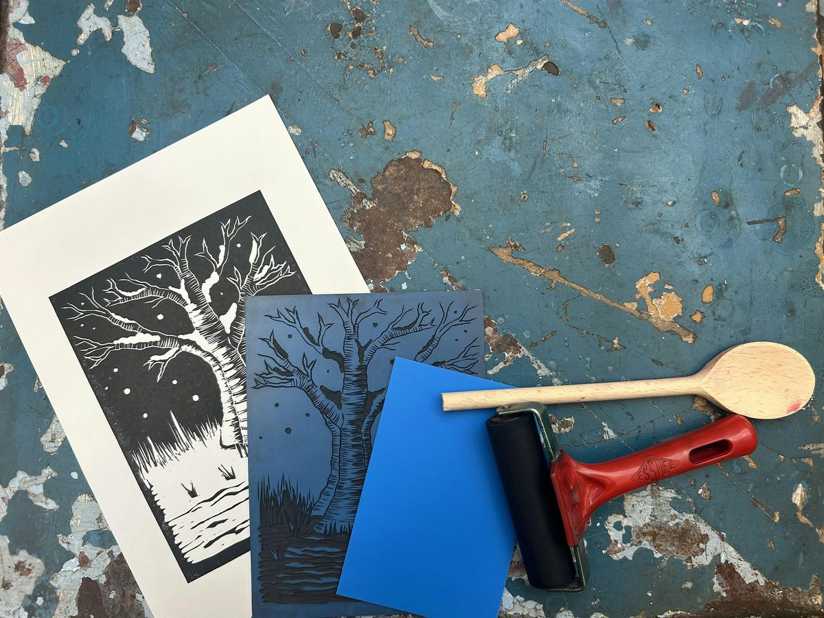 Lino Cutting and Printing Christmas Cards!