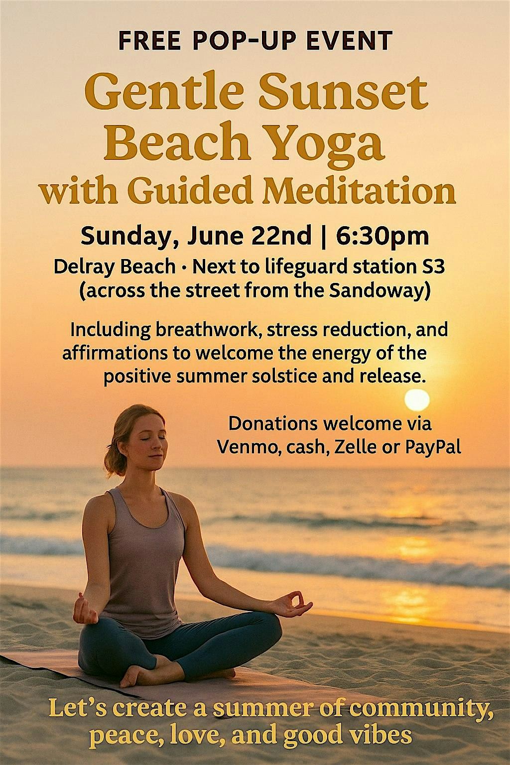 FREE Sunset Beach Yoga + Guided Meditation