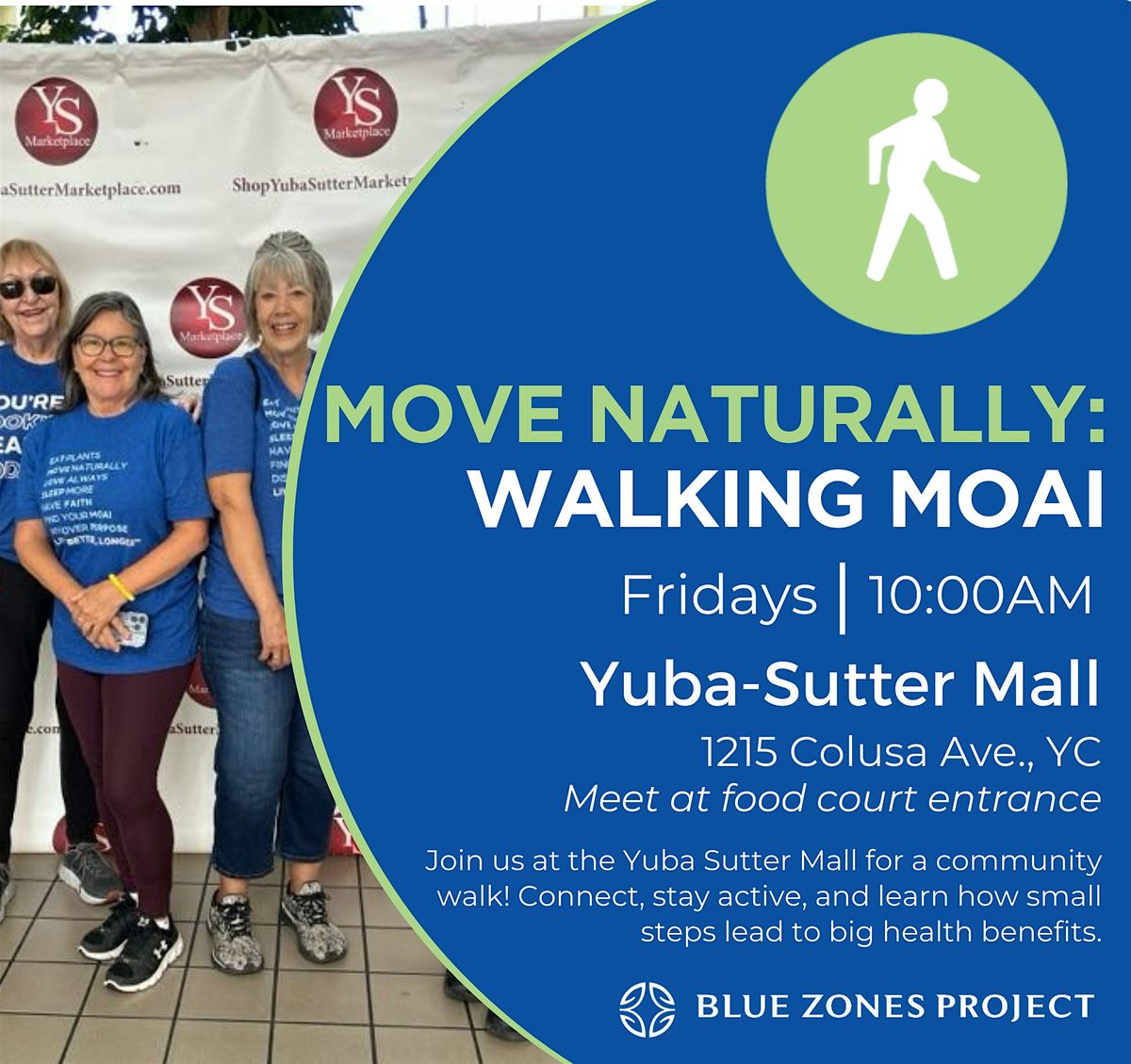 Mall Walking Moai Fridays at the Yuba City Mall with BZPYS