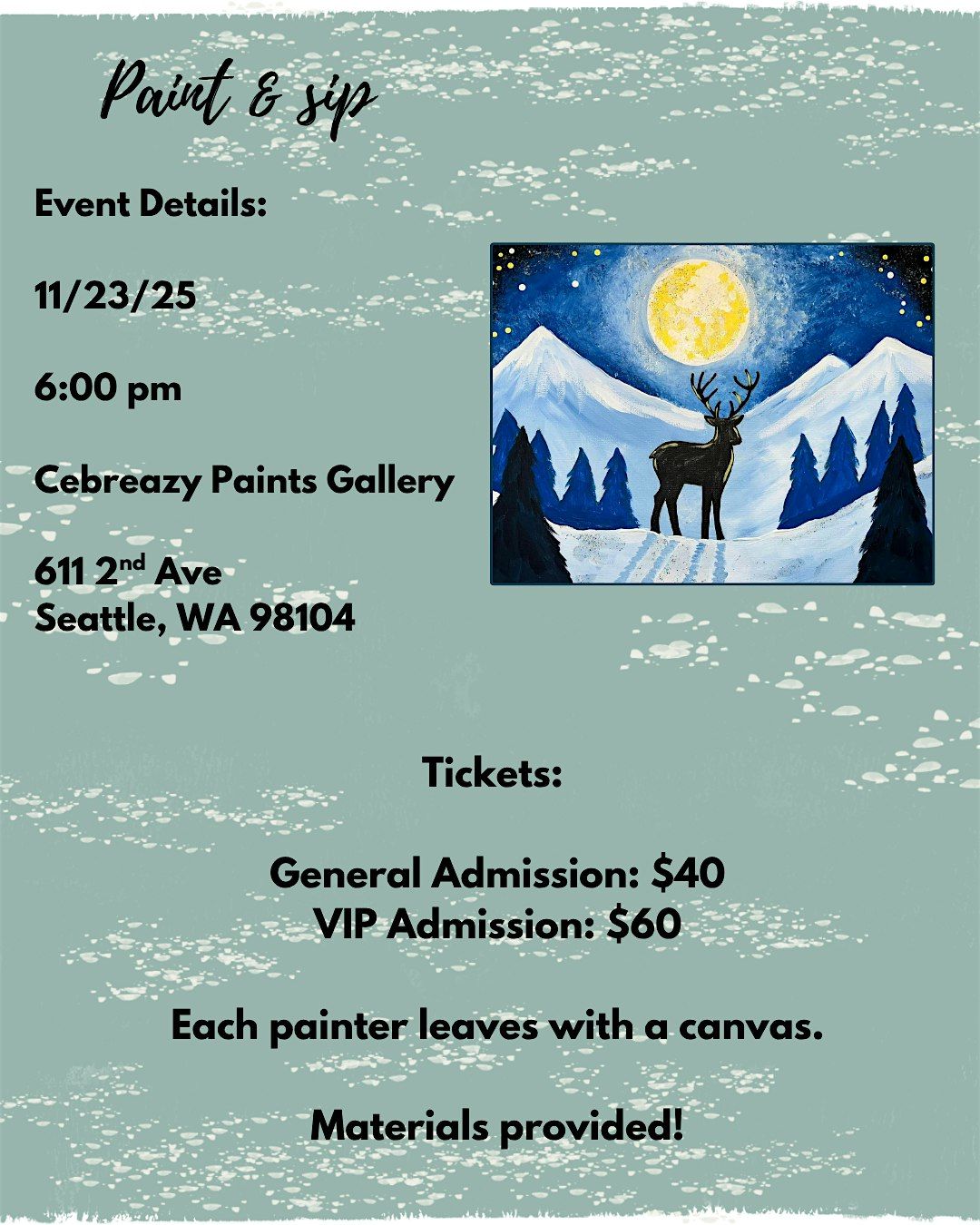 Paint Party: Winter Reindeer