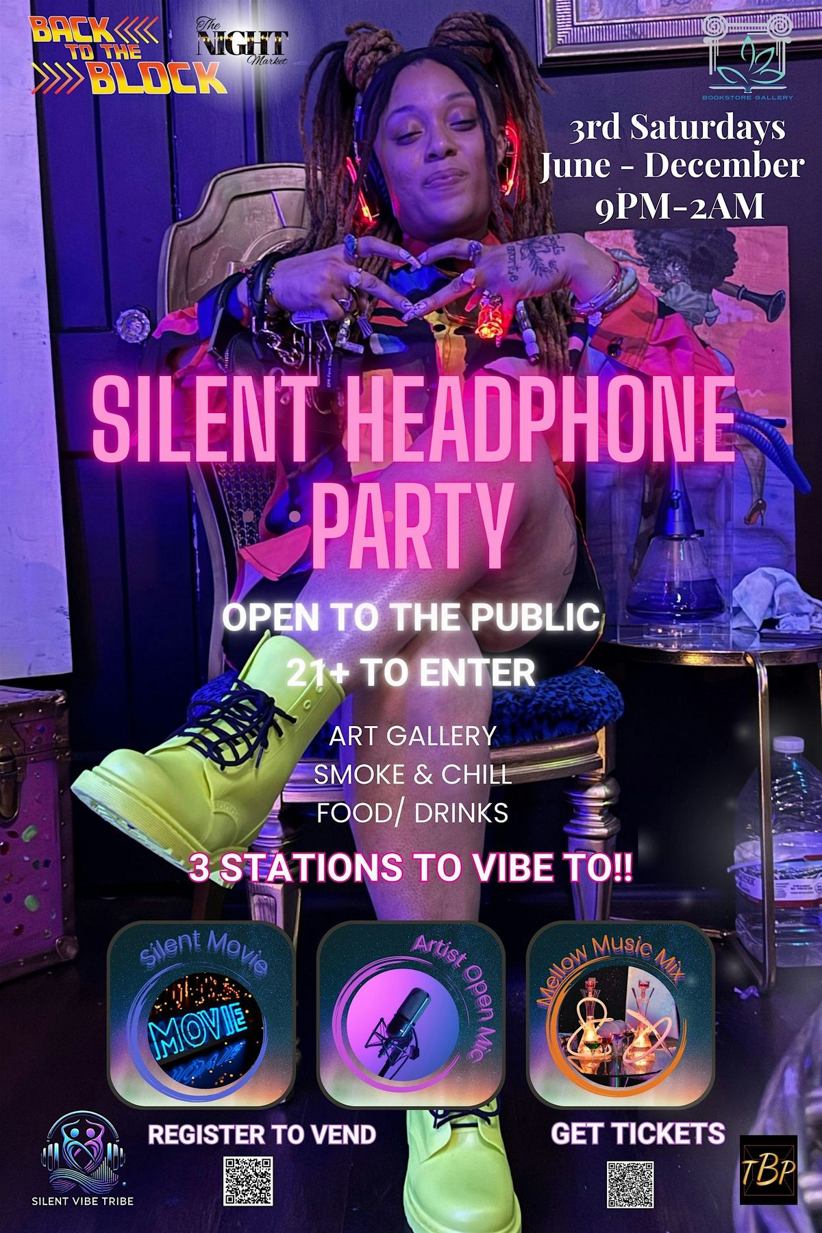 Back to the Block Silent Headphone Party \u2013 Every 3rd Saturday!