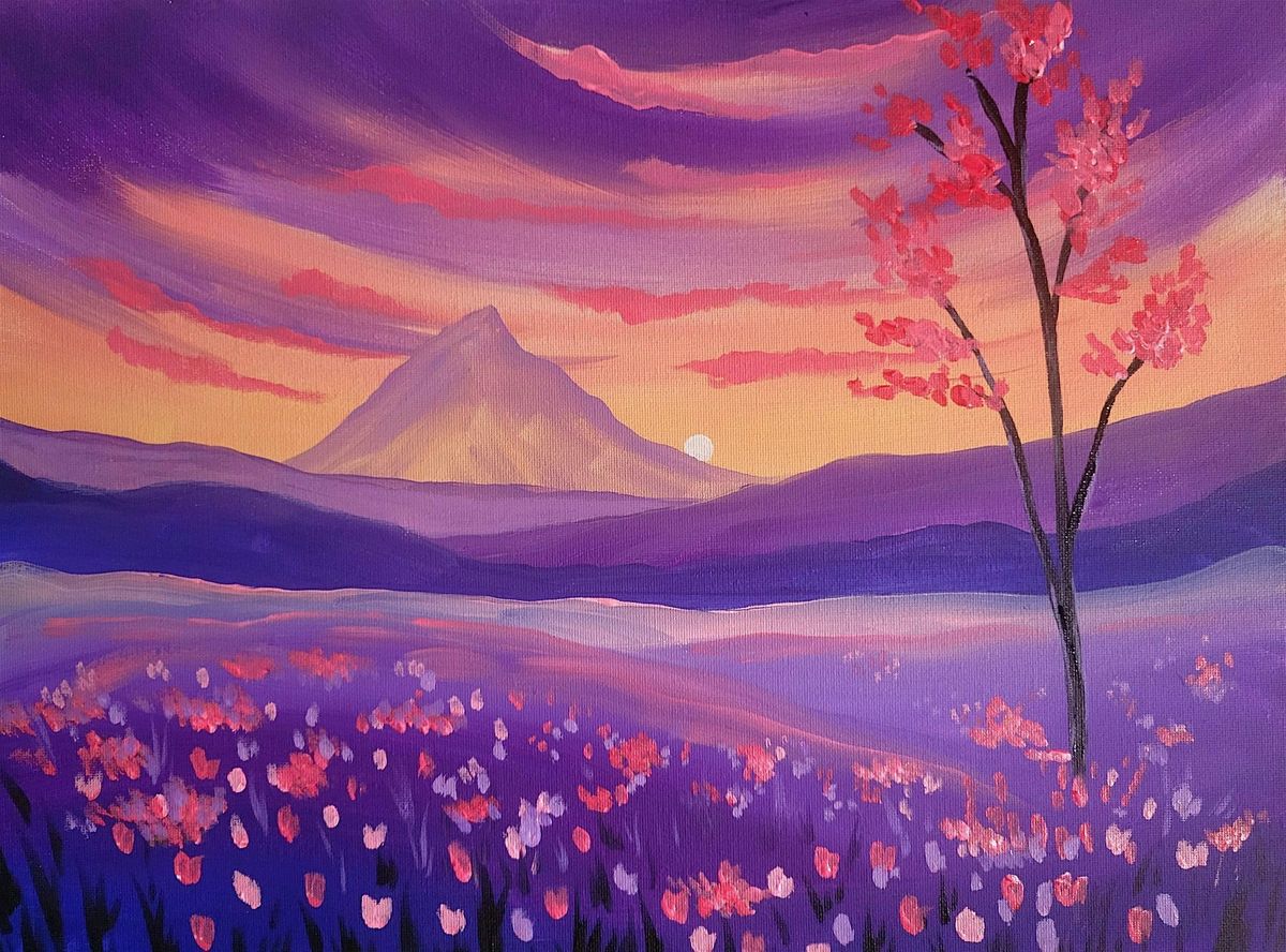 Purple Spring Paint and Sip at Steeplejack
