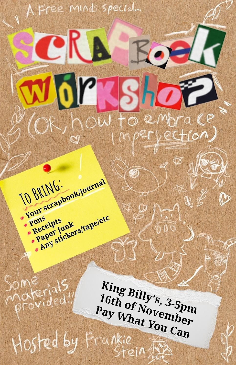 Free minds workshop series: Scrapbook workshop