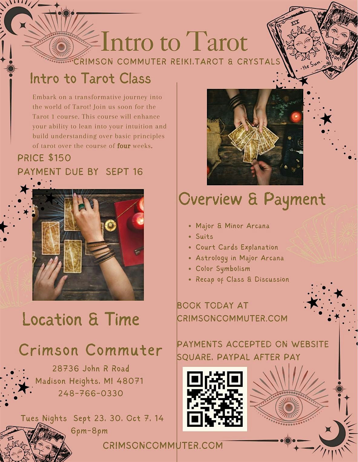 Tarot 1 with Erin at Crimson Commuter (4 week class)