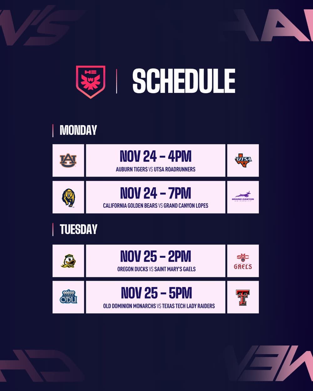 Hoopfest Basketball Women's Challenge: St. Marys vs. UNT  UTSA vs. Grand Canyon & Auburn vs. Cal - Session 3