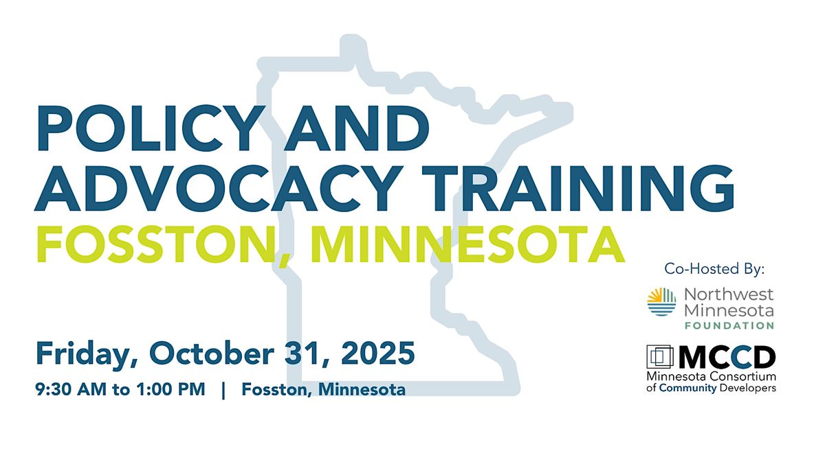 NWMF & MCCD Policy and Advocacy Training - Northwest, Minnesota