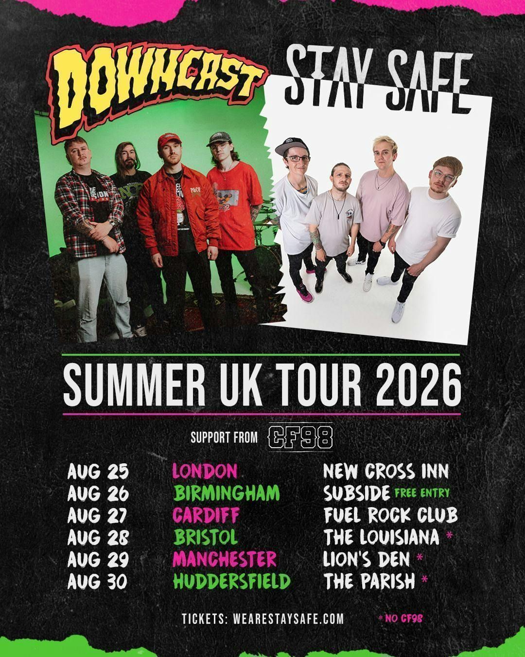 STAY SAFE \/\/ DOWNCAST | Summer UK Tour 2026 | Manchester