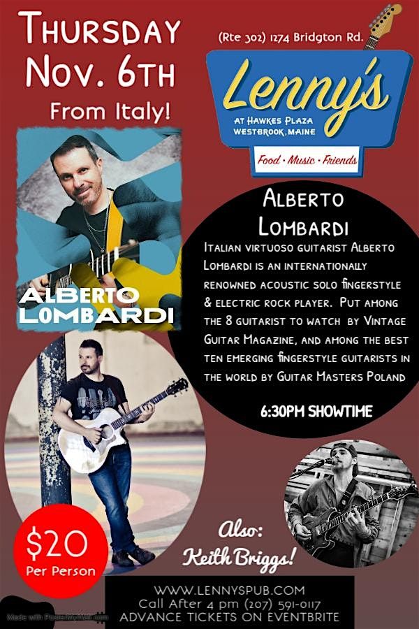 Alberto Lombardi Live at Lennys with Keith Briggs opening